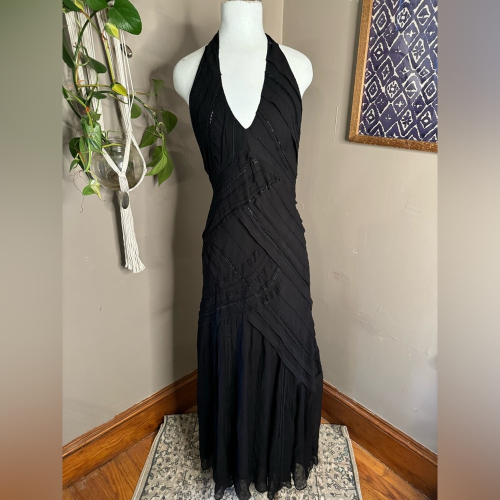 Silk Chiffon Halter Dress Sz 14